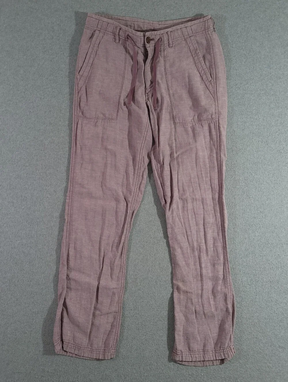 Patagonia Plum Line Pants Mens XS Pink Organic Cotton Straight Hemp Warm Wear